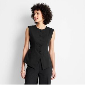 Women's Sleeveless Button-Front Waistcoat - Future Collective™ 14